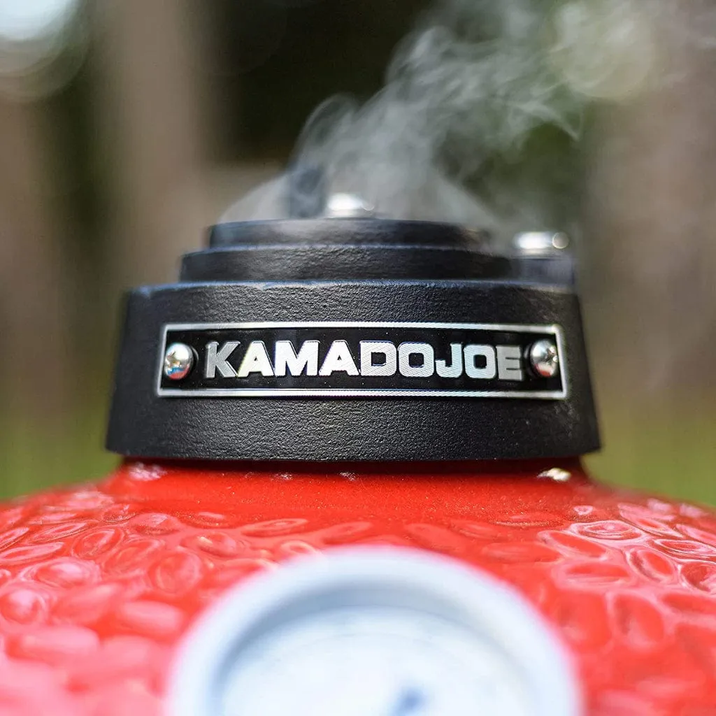 Kamado Joe 13-Inch Red Joe Jr. Ceramic Charcoal Grill With Stand Bundle - KJ13RH