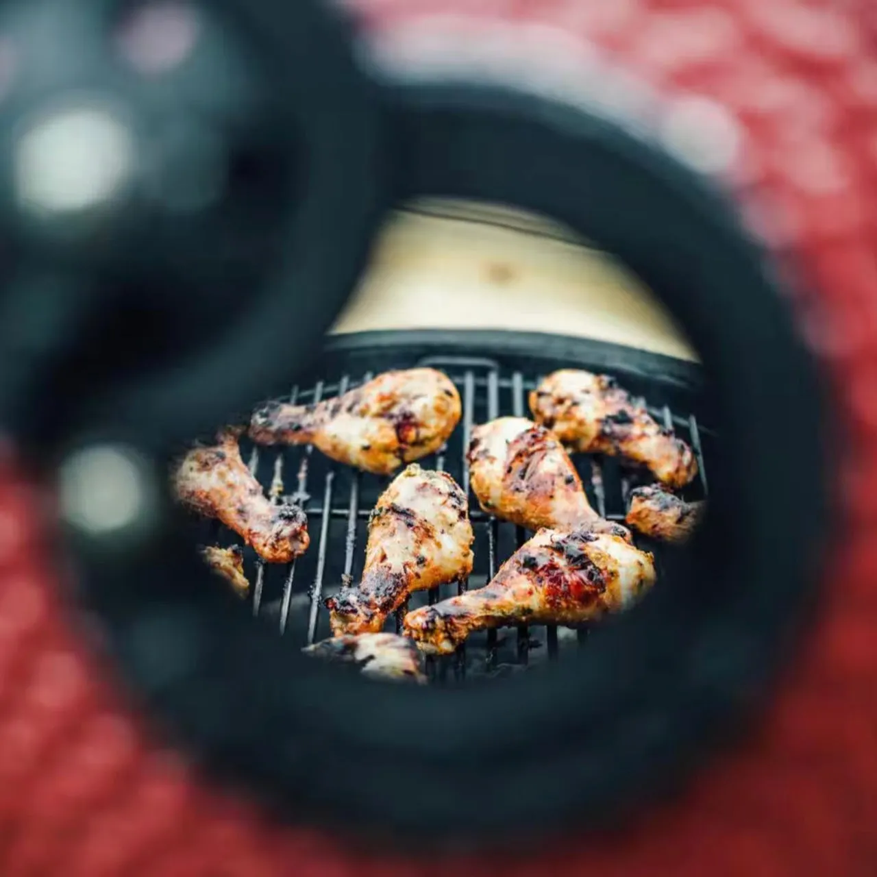 Kamado Joe 13-Inch Red Joe Jr. Ceramic Charcoal Grill With Stand Bundle - KJ13RH