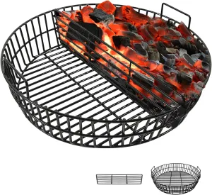KAMaster XLarge Charcoal Basket Fire Bowl for XLarge Big Green Egg,Heavy Duty Porcelain Steel Ash Basket with Handle,Big Green Egg Grill Accessories Grill Lump (Fit for XL)