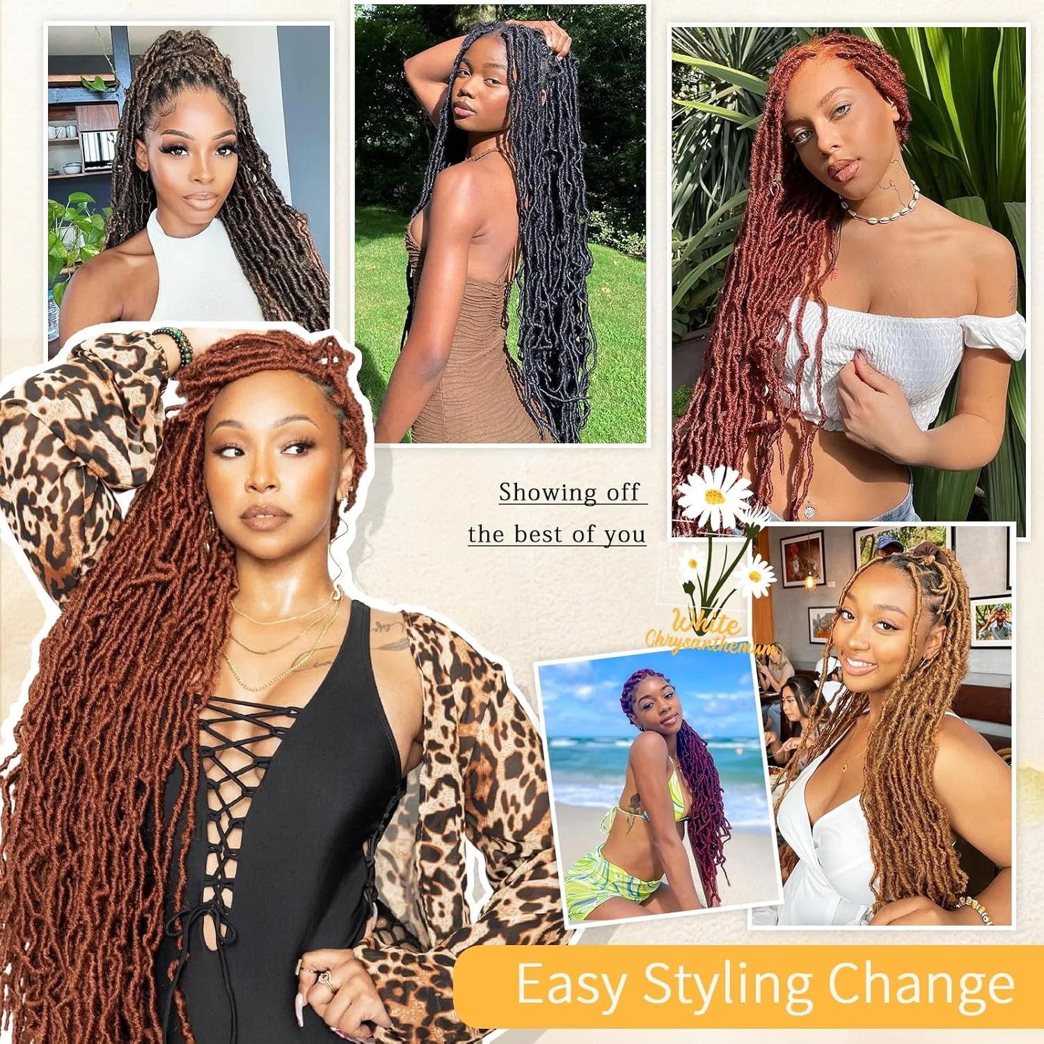 Karida Faux Locs Crochet Hair 30 Inch, 7 Packs Soft Locs Crochet Hair For Black Women Pre Looped, Long Soft Locs Crochet Locs (1B#, 30 Inch (Pack of 7))