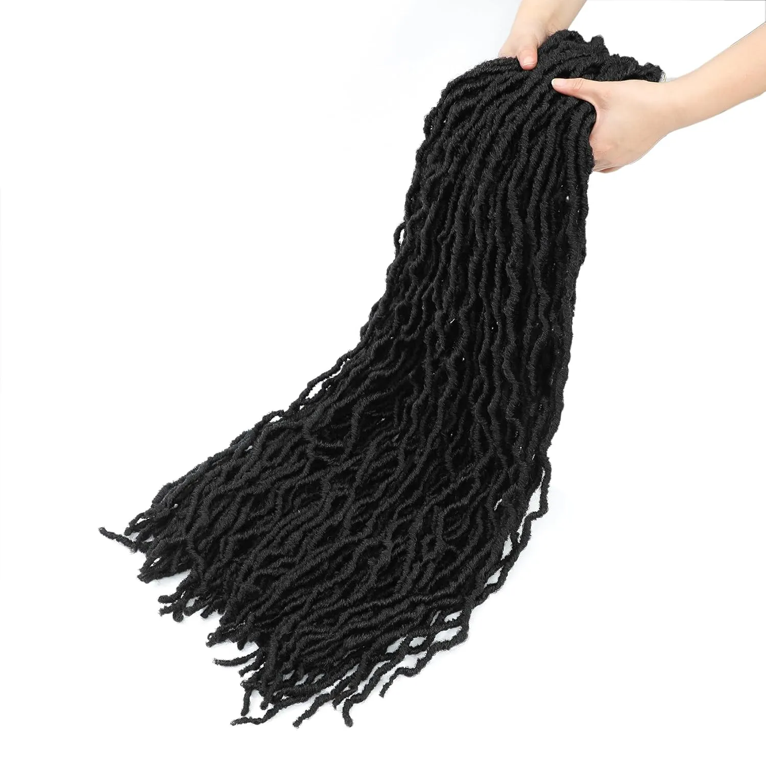 Karida Faux Locs Crochet Hair 30 Inch, 7 Packs Soft Locs Crochet Hair For Black Women Pre Looped, Long Soft Locs Crochet Locs (1B#, 30 Inch (Pack of 7))