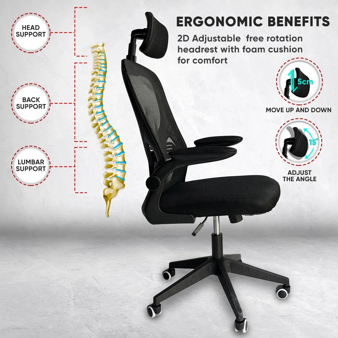 Kepler Brooks Insignia High Back Mesh Office Chair (Black)