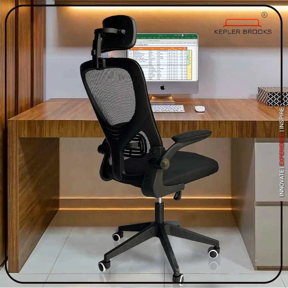 Kepler Brooks Insignia High Back Mesh Office Chair (Black)