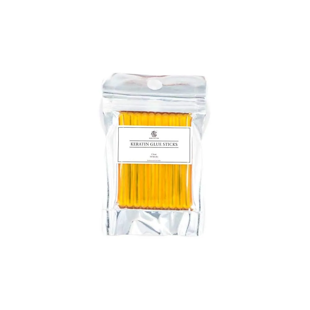 Keratin Glue Sticks - Hair Extension Premium 10 Piece Professional Grade Tools Clear Bond Adhesive Extra Hold Strength
