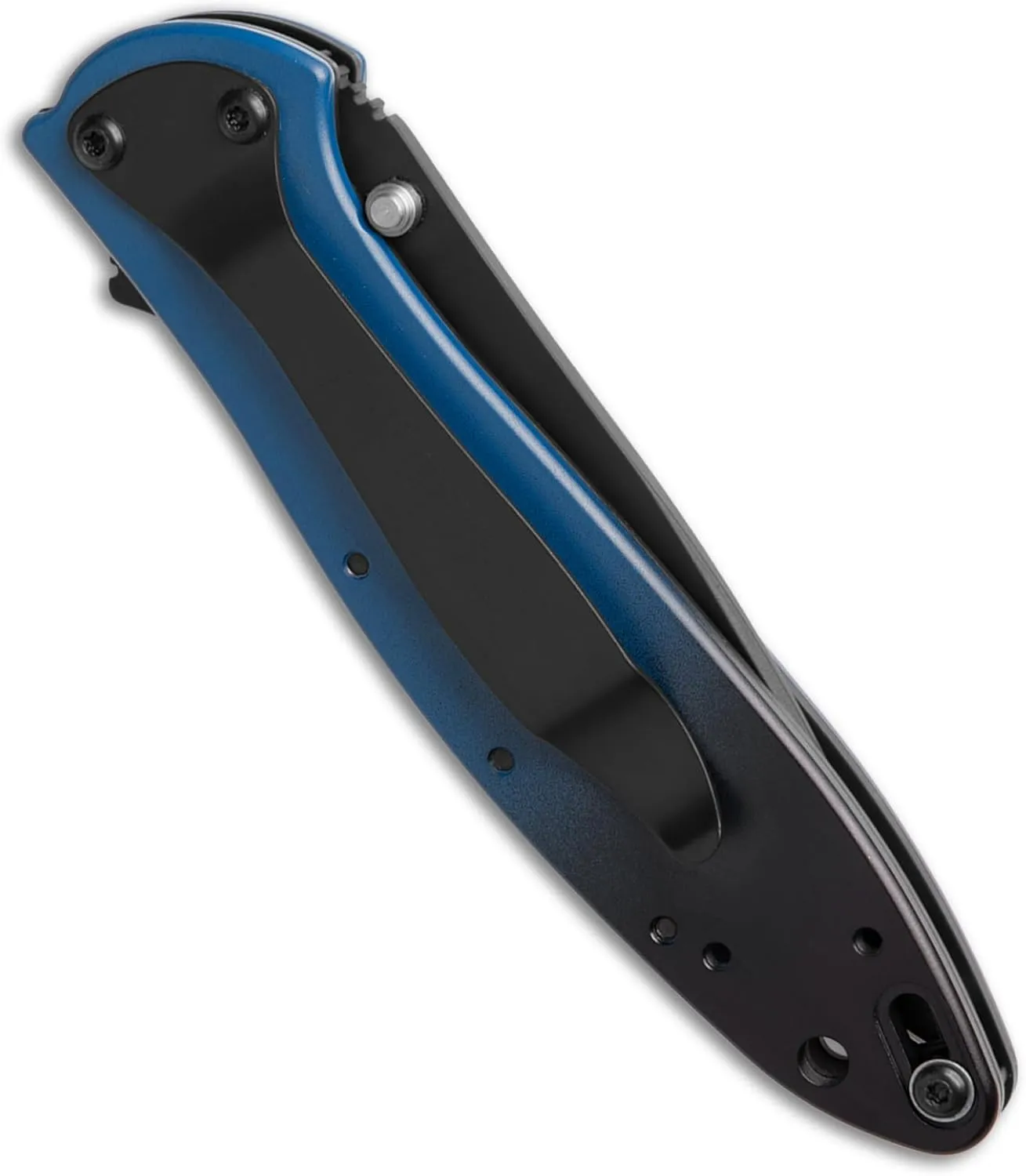 Kershaw Leek Pocket Knife, Limited Release Gradient Blue/Black Aluminum Handle, Black 3" MagnaCut Wharncliffe Blade, Spring Assisted Knife, EDC Folding Knife