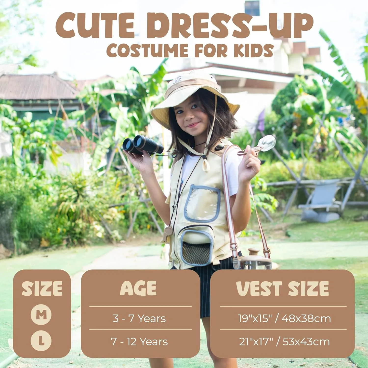 Kids Bug Catching Kit - Complete Explorer Kit with Safari Vest, Hat & More - Cute Dress-Up Safari Costume, or Zoo Keeper - Outdoor Explorer Set & Bug Toys for 3-12 Year Old Boys Girls   Adventure Book