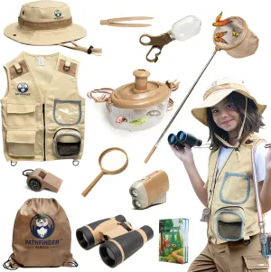 Kids Bug Catching Kit - Complete Explorer Kit with Safari Vest, Hat & More - Cute Dress-Up Safari Costume, or Zoo Keeper - Outdoor Explorer Set & Bug Toys for 3-12 Year Old Boys Girls   Adventure Book
