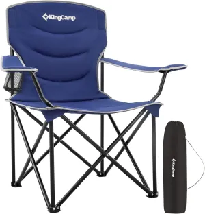 KingCamp Oversized Camping Chairs for Adults, Padded Heavy Duty Portable Folding Chair for Outside, Camp, Sports, Beach, Outdoor, Lawn