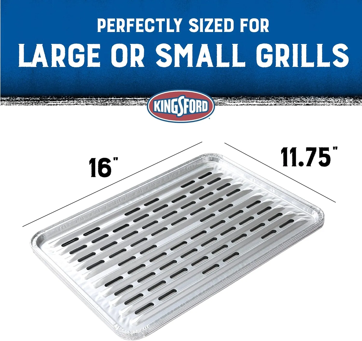 Kingsford Heavy Duty Aluminum Grill Liners | Heavy Duty Grill Liners | Disposable Grilling Liners Prevent Food from Falling Through Grill Grates, 48 Count,Silver