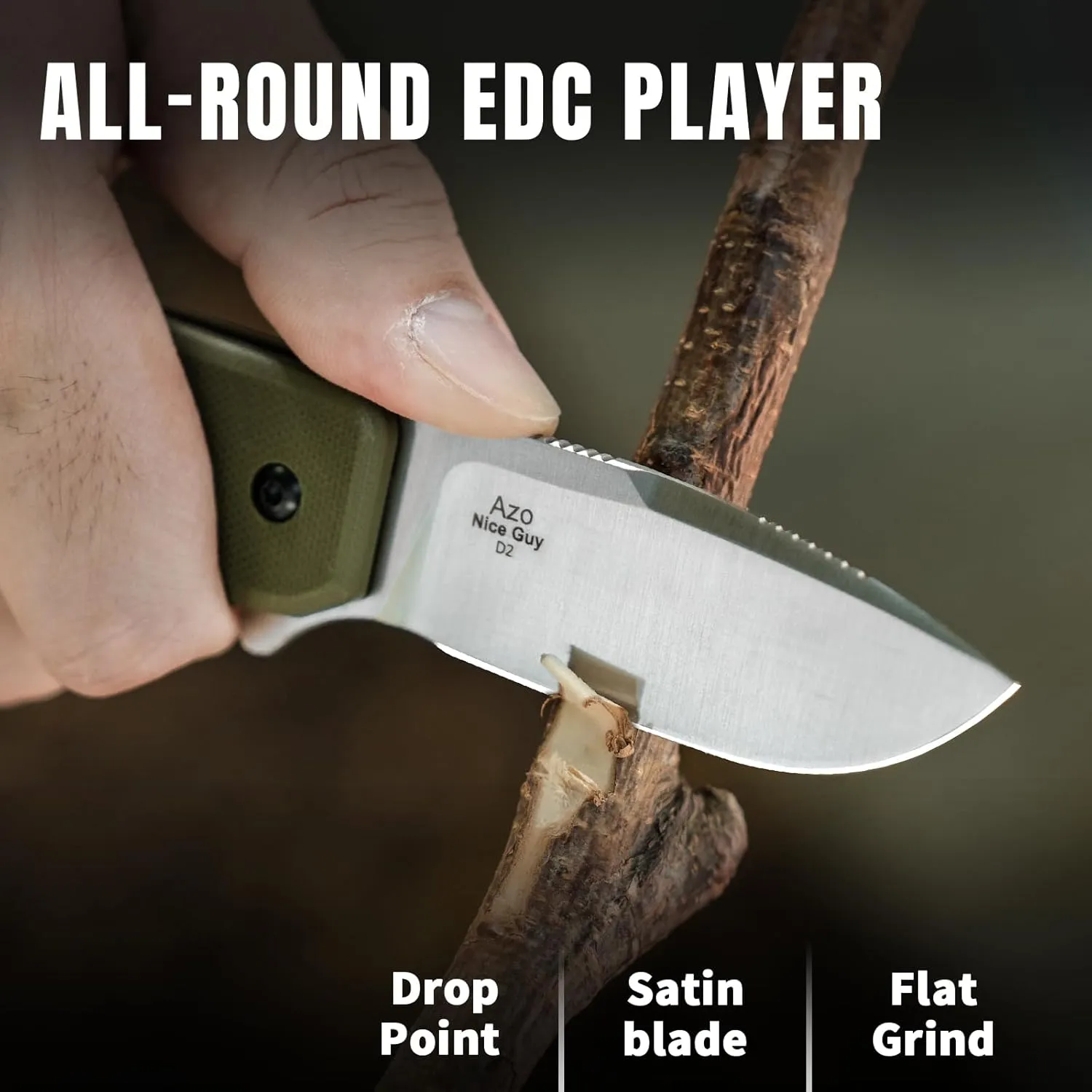 Kizer Nice Guy Pocket Folding Knife, 2.84” D2 Steel Blade knives, G10 Handle Small EDC Knife, Liner Lock Flipper Knife for Men Women, Sharp Camping Hiking Hunting Survival Knife V3011M2