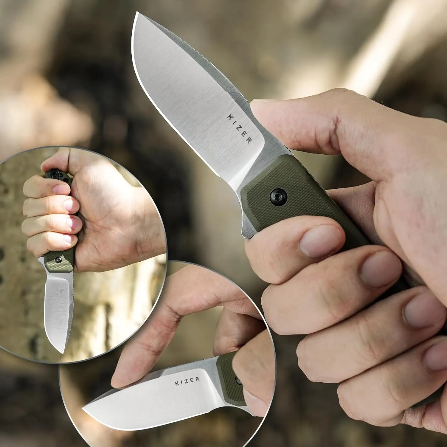 Kizer Nice Guy Pocket Folding Knife, 2.84” D2 Steel Blade knives, G10 Handle Small EDC Knife, Liner Lock Flipper Knife for Men Women, Sharp Camping Hiking Hunting Survival Knife V3011M2