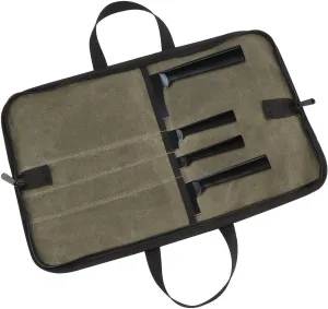 Knife Roll(4 Slots), Knife Bag, Portable Chef Knife Case Heavy Duty Waxed Canvas Roll Storage Knife Carrying Pouch For Knives & Kitchen Tools, Chef Knife Bag With Handle, Green
