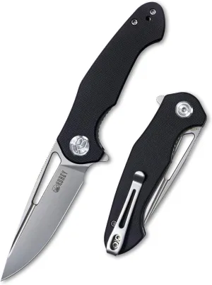 KUBEY Dugu KU210E Outdoor Folding Knife 2.91" 14C28N Sandvik Blade and G10 Handle with Reversible Pocket Clip for Hunting Fishing and Camping