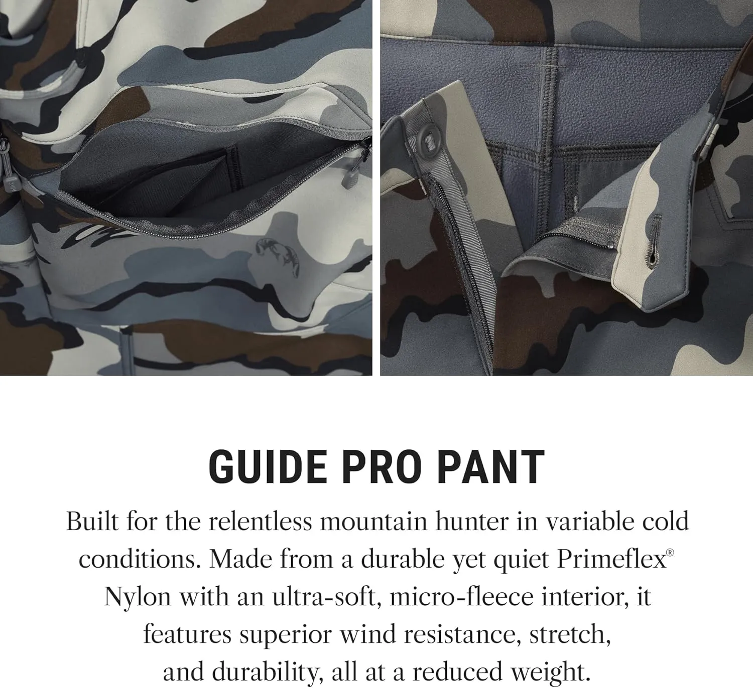 KUIU Guide Pro Pant - Wind-Resistant, Articulated Fit, Durable Soft-Shell for Cold Weather Mountain Hunting