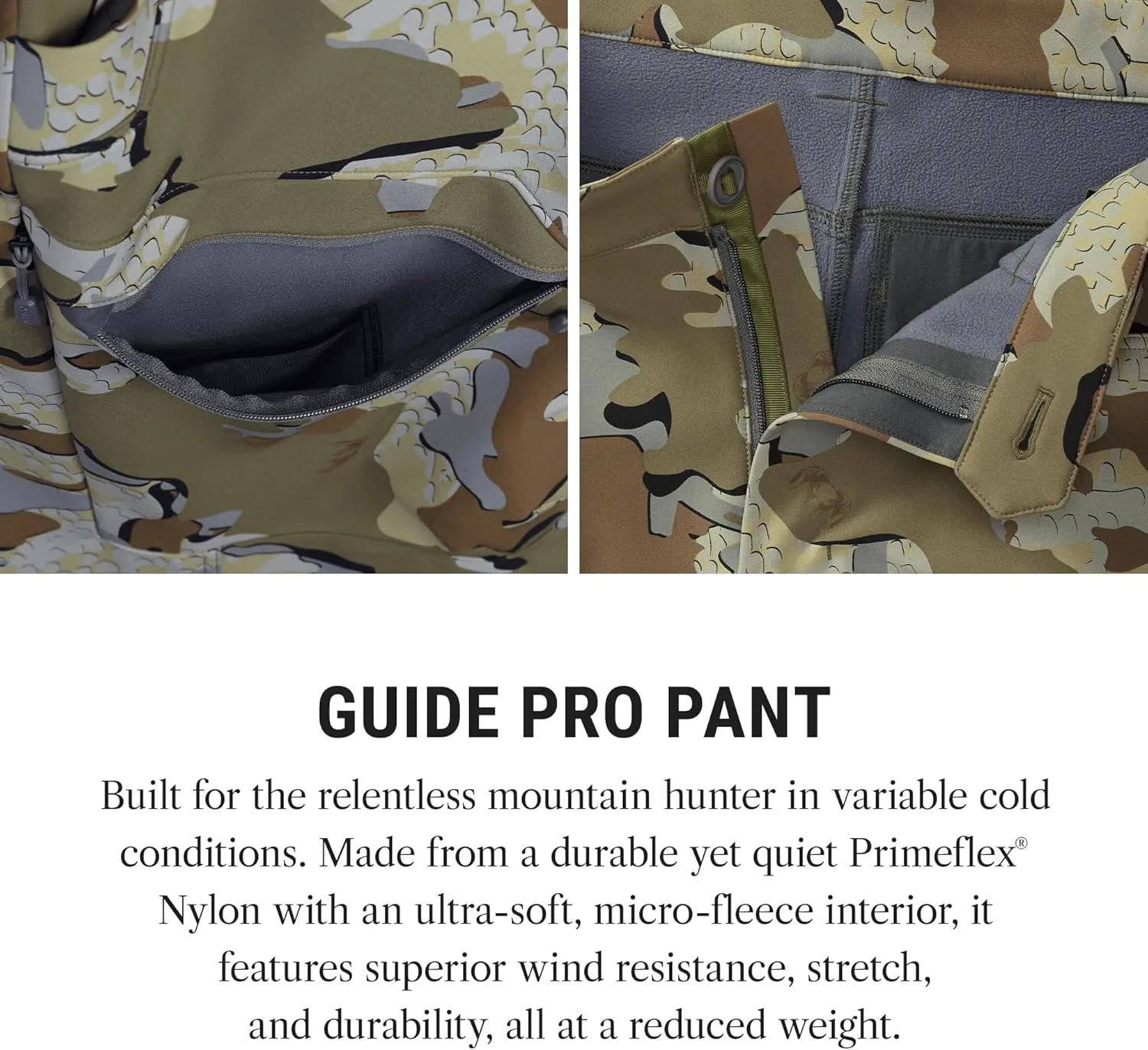 KUIU Guide Pro Pant - Wind-Resistant, Articulated Fit, Durable Soft-Shell for Cold Weather Mountain Hunting