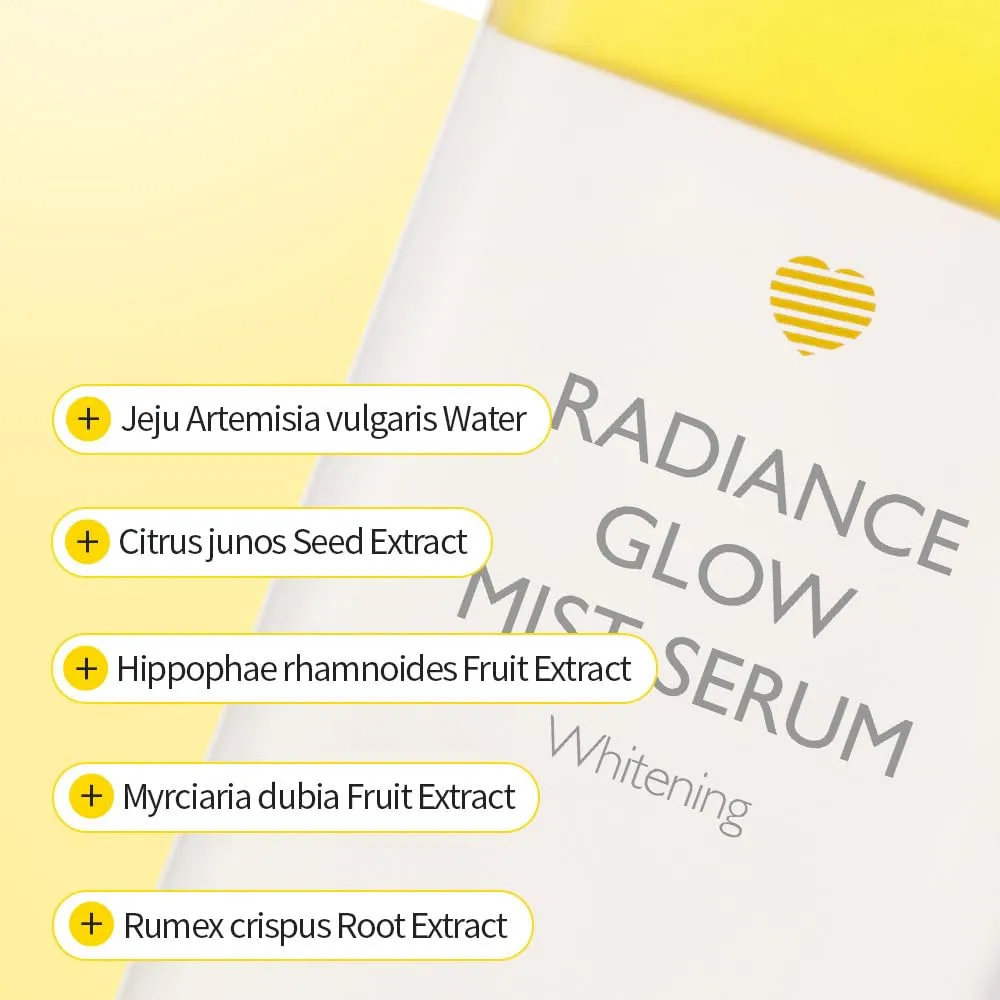 LALACHUU Glow Mist Serum – Hydrating & Soothing Face Mist Artemisia, Centella Asiatica, Evening Primrose, Korean Skin Care, Made in Korea, for Sensitive Skin (Radiance, 3.38 oz)