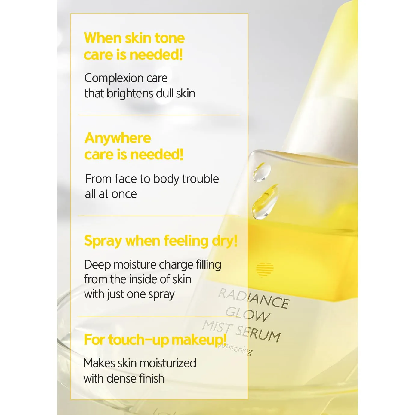 LALACHUU Glow Mist Serum – Hydrating & Soothing Face Mist Artemisia, Centella Asiatica, Evening Primrose, Korean Skin Care, Made in Korea, for Sensitive Skin (Radiance, 3.38 oz)