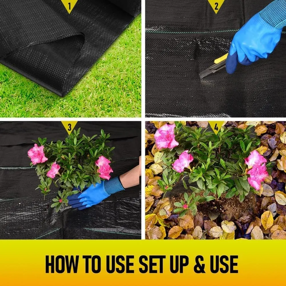 LAVEVE 4FT x 100FT Weed Barrier Landscape Fabric, 3.2oz Premium Heavy Duty Garden Cloth, Ground Cover for Gardening, Farming with 30 U-Shaped Securing Pegs