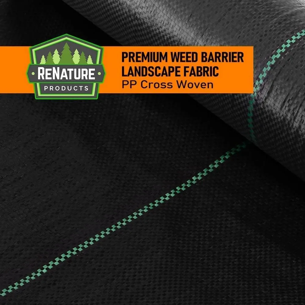 LAVEVE 4FT x 100FT Weed Barrier Landscape Fabric, 3.2oz Premium Heavy Duty Garden Cloth, Ground Cover for Gardening, Farming with 30 U-Shaped Securing Pegs
