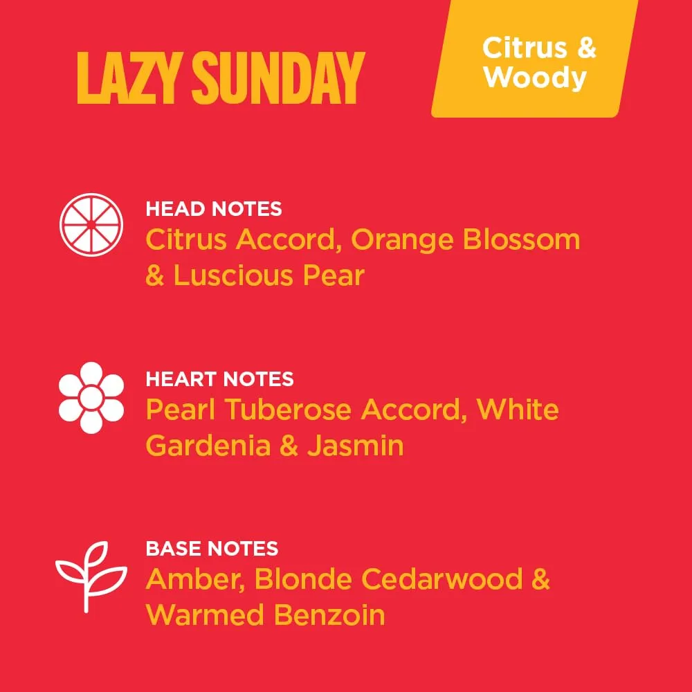 Lazy Sunday Pheromone Body Mist Perfume - Women Cologne & Fragrances - Body Spray with Notes of Citrus Accord, Orange Blossoms and Luscious William Pear - 3.35 floz, 99 mL