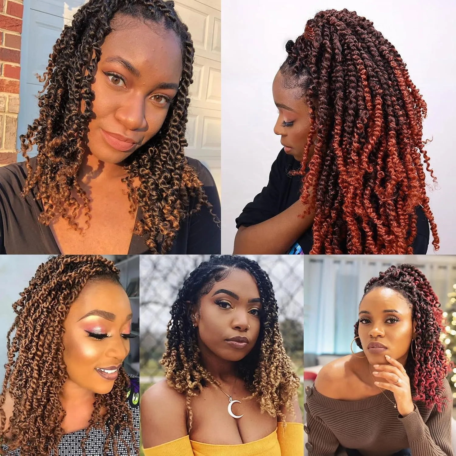 Leeven 12 Inch Passion Twist Hair 8 Packs Ombre Blonde Pre Twisted Shoulder Length Bomb Twists Water Wave Crochet Hair Pre Looped Bohemian Braids Synthetic Hair for Black Women 12 Strands/Pack #T27