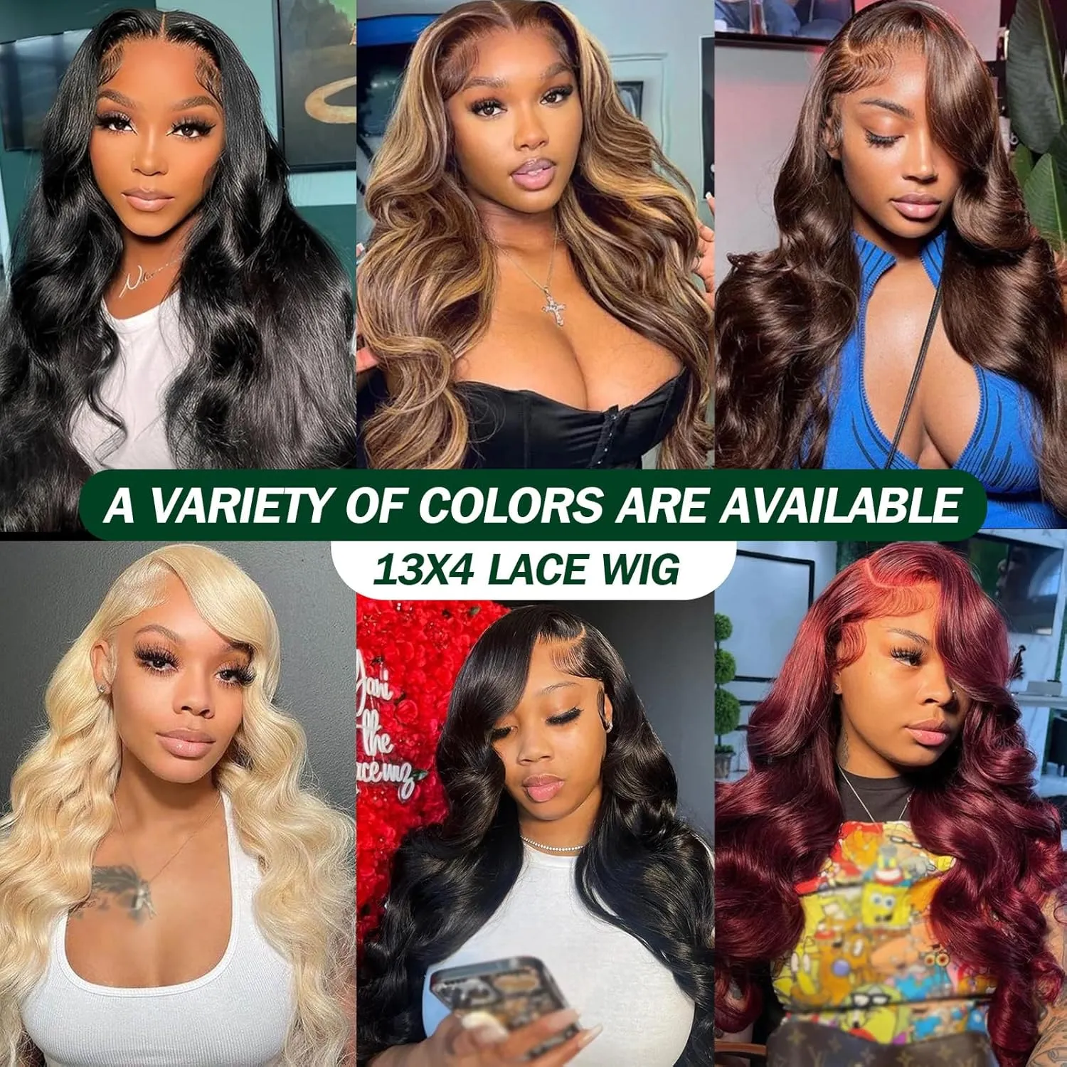 LEOSA Burgundy Lace Front Wig Body Wave Highlighted Pre Plucked 13x4 Lace Frontal Wig Synthetic Red Long Haired Wig Natural Hairline Wavy Womens Lace Wig