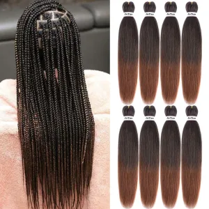 Liang Dian Pre Stretched Braiding Hair Ombre 30 Inch 8 Packs Synthetic Crochet Braids Hot Water Setting Professional Soft Yaki Texture Synthetic Hair Extensions(1B/30)
