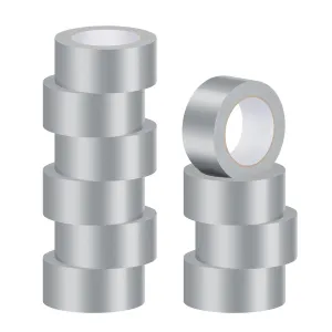 Lichamp 10 Rolls Heavy Duty Duct Tapes Silver, Waterproof No Residue Duct Tape for Packaging Taping Sealing Repairing, Thick & Wide Silver Tape for DIY or Commercial Use, 2 Inches x 25 Yards