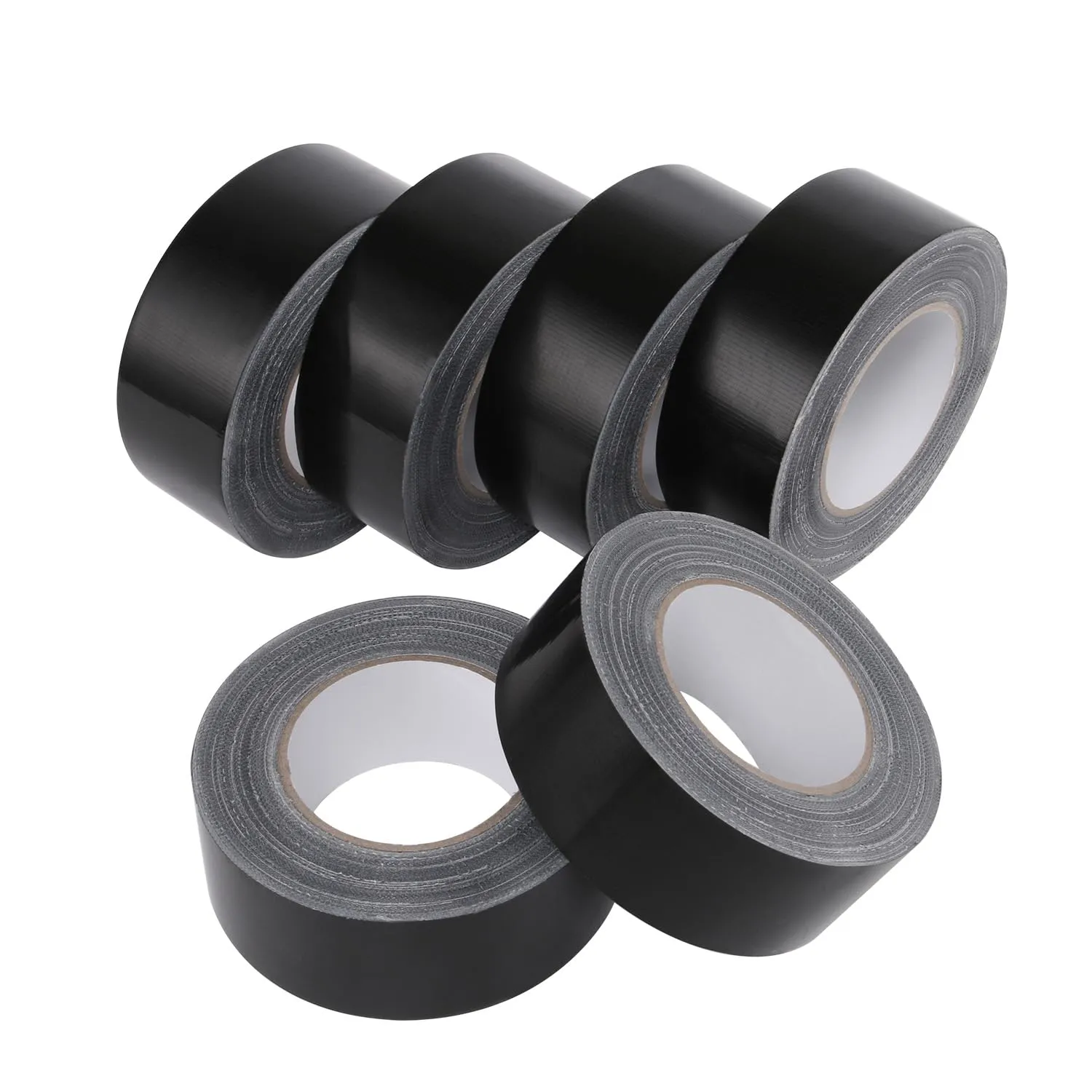 Lichamp 6 Rolls Heavy Duty Thicker Black Duct Tapes, 17 mil No Residue Duct Tape for Packaging Taping Sealing Repairing Tying, Wide Tape for DIY or Commercial Use, 2 Inches x 25 Yards, B206BK