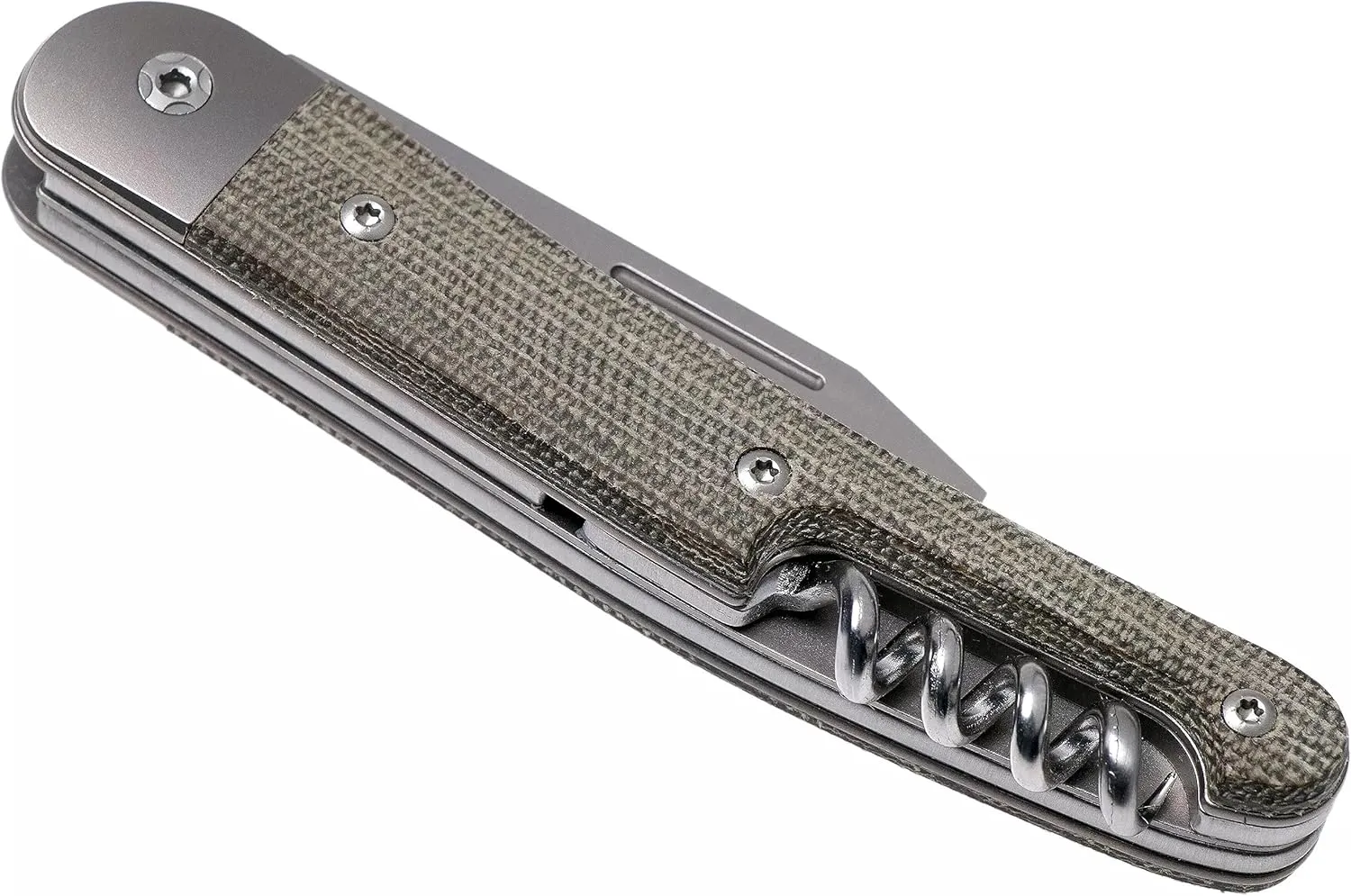 LionSTEEL JACK 3 Folding Knife   Multitool, Clip Point M390 Blade, Bottle Opener, Screwdriver, Corkscrew, Titanium Bolster with Slip Joint, Made in Italy