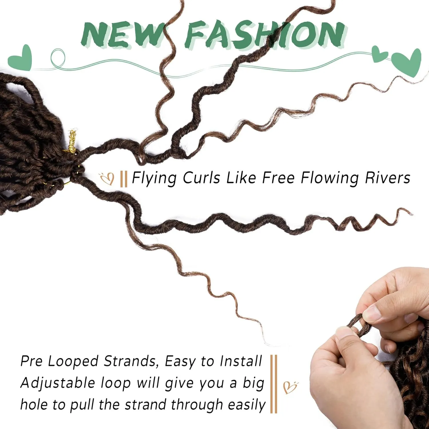 LIYATE Goddess Locs Crochet Hair 10 Inch 6 Packs Faux Locs Crochet Hair for Kids Pre Looped Soft River Locs Crochet Braids with Curly Hair Boho Hippie Locs Synthetic Hair Extensions(T1B/30)