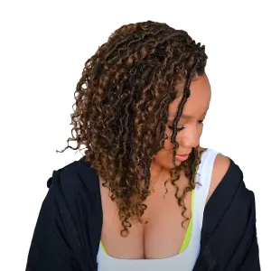 LIYATE Goddess Locs Crochet Hair 10 Inch 6 Packs Faux Locs Crochet Hair for Kids Pre Looped Soft River Locs Crochet Braids with Curly Hair Boho Hippie Locs Synthetic Hair Extensions(T1B/30)