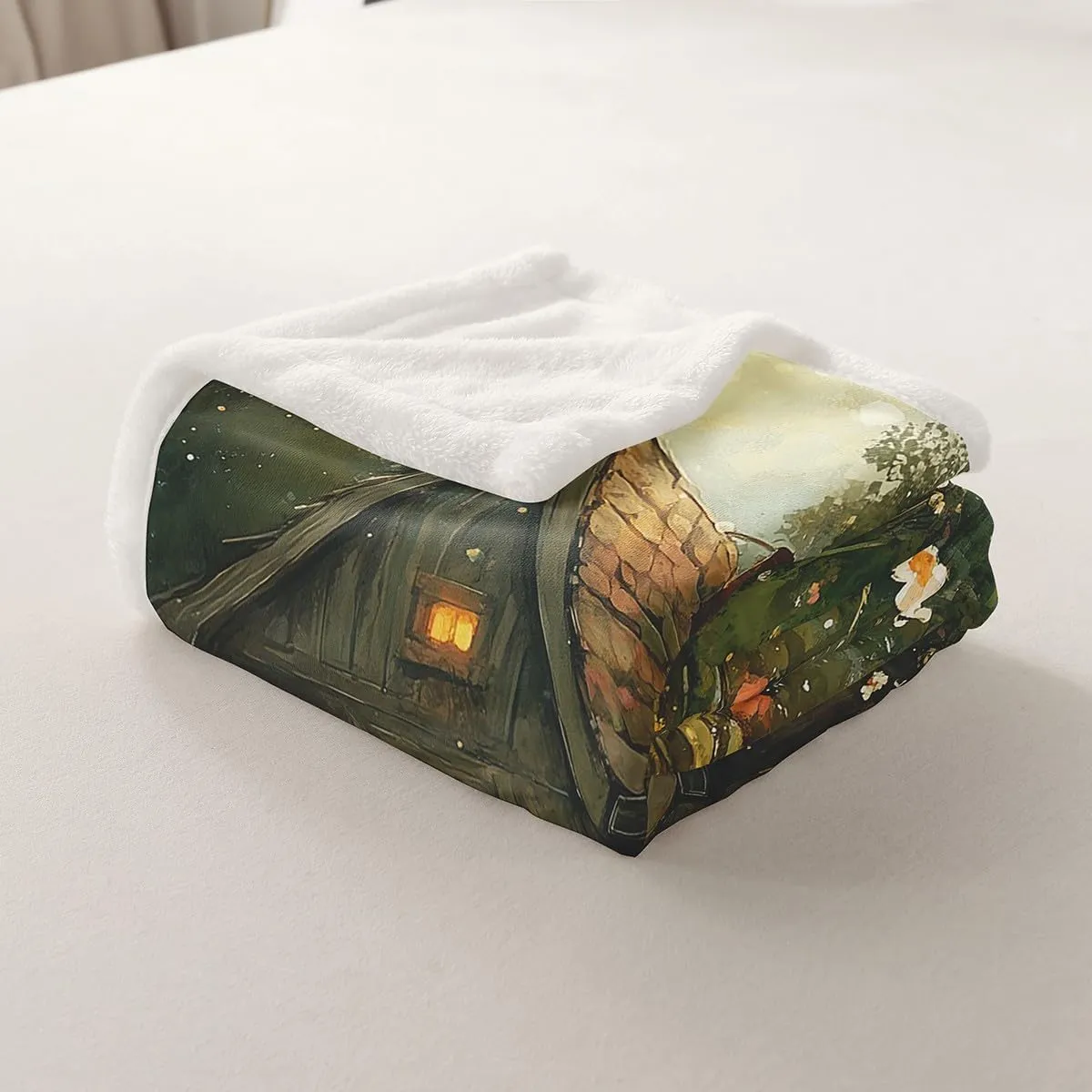Lodge Frog Throw Blanket for Kids,Rustic Cabin Jungle Wild Animal Starry Fleece Throw Blanket for Bedroom Sofa,Nature Daisy Flowers Lake Lotus Leaves Lightweight Bed Blanket,40 x 50 Inches