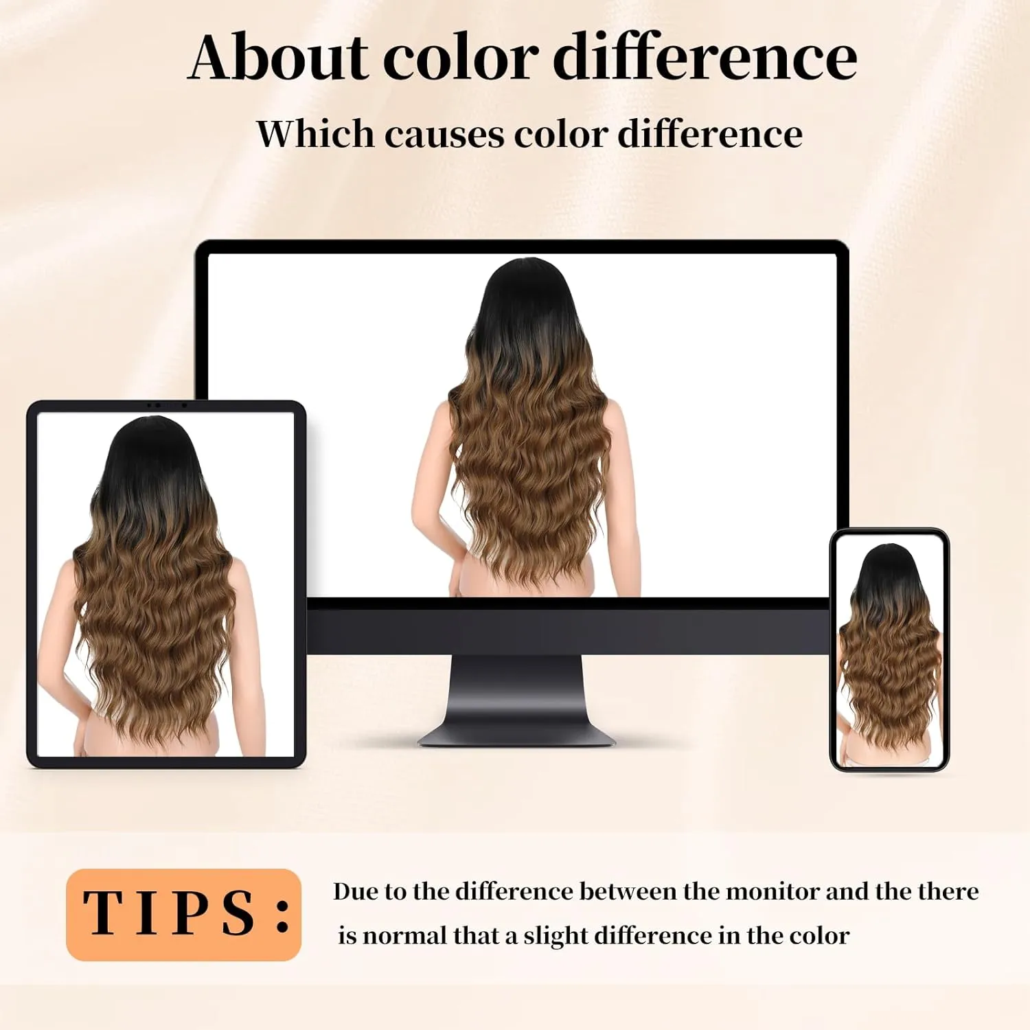Long Black to Brown Wigs for Women, Long Ombre Brown Curly Wavy Wig,Natural Looking Middle Part Synthetic Wig for Daily Part Use 26 INCH