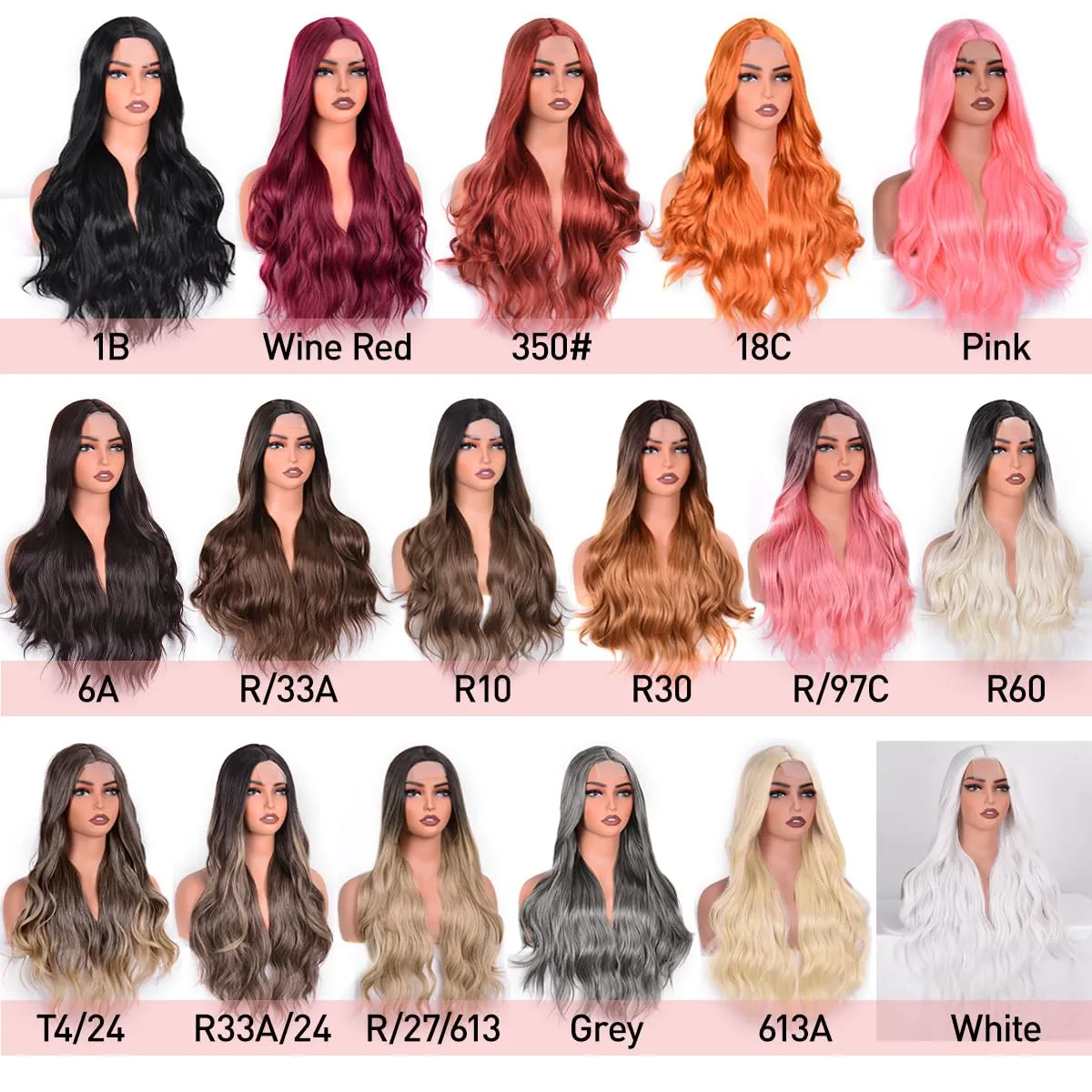 Long Wavy Wig for Women, 28 Inch Wigs Middle Part Curly Wavy Wig Natural Looking Black Small Lace Resistant Fiber Long Black Body Wave Synthetic Wigs for Daily Use (Black (1B), 28 Inch)