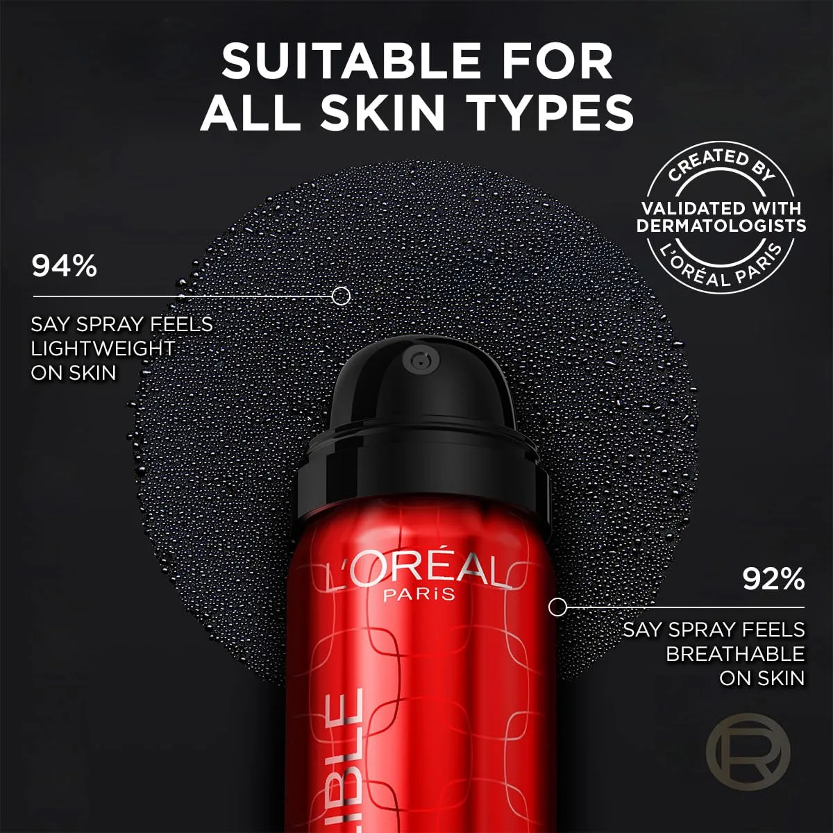 L'Oreal Paris Infallible 3-Second Setting Spray Mist, Microfine Mist for up to 36HR Wear, Clear, 1.76 oz (Pack of 2)