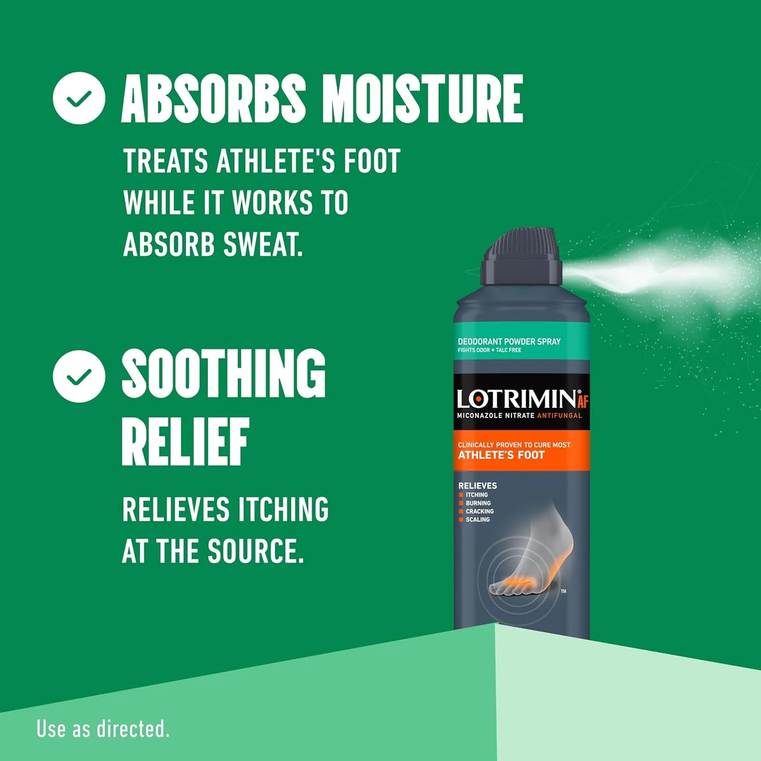 Lotrimin Athlete's Foot Deodorant Antifungal Powder Spray, Miconazole Nitrate 2%, Clinically Proven Effective Antifungal Treatment of Most AF, Jock Itch & Ringworm, 4.6 Ounce (Pack of 3)