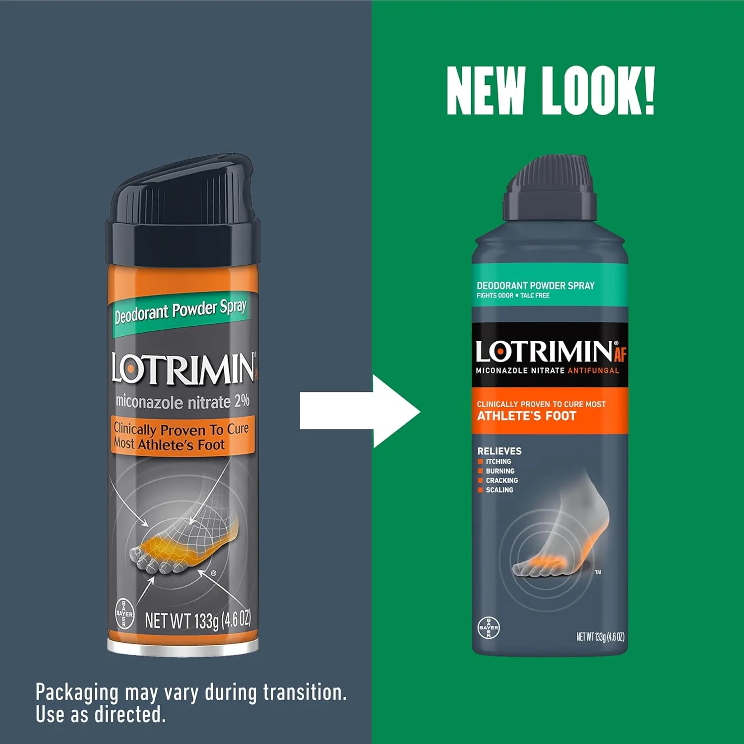 Lotrimin Athlete's Foot Deodorant Antifungal Powder Spray, Miconazole Nitrate 2%, Clinically Proven Effective Antifungal Treatment of Most AF, Jock Itch & Ringworm, 4.6 Ounce (Pack of 3)