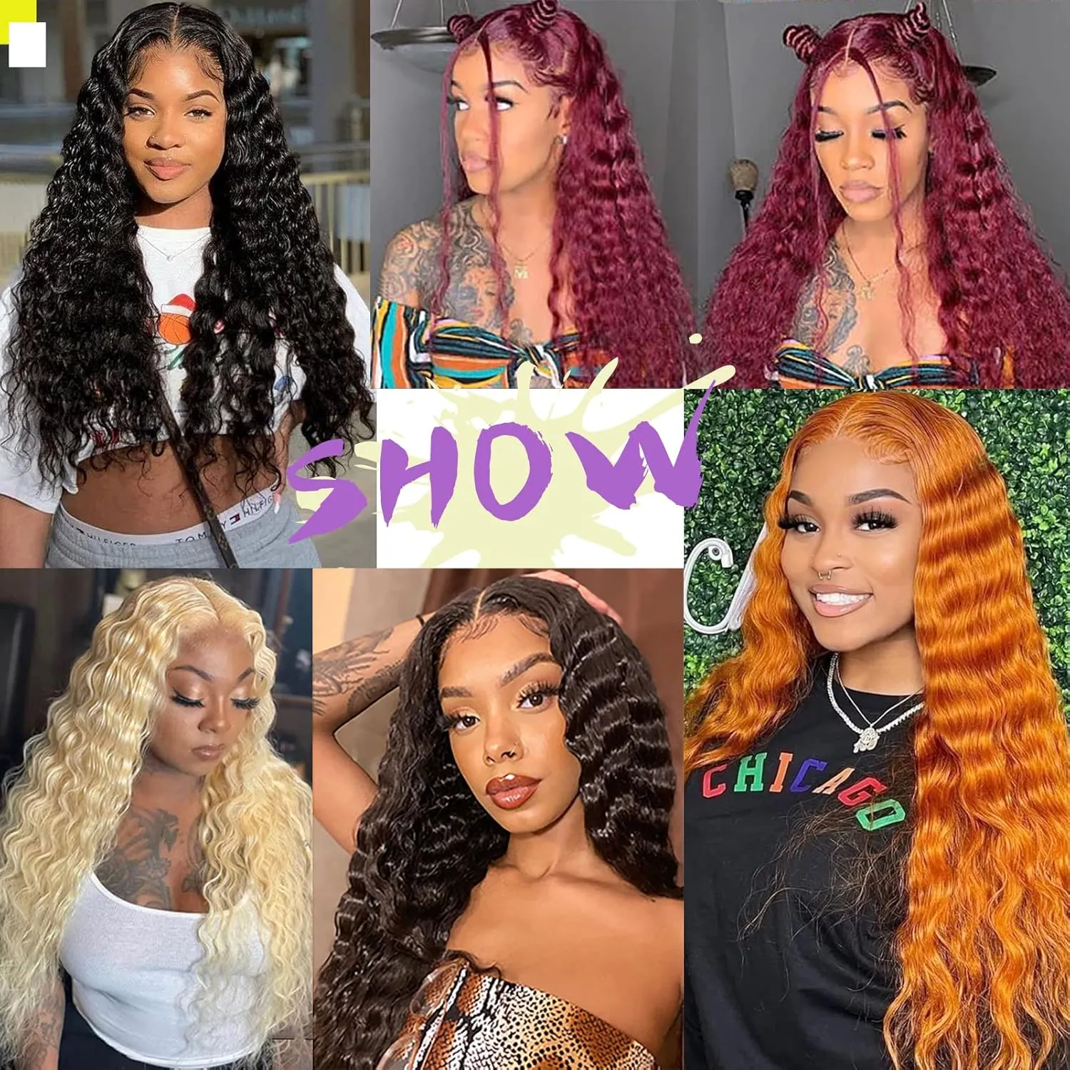 Mairead 28 Inch Long Curly Synthetic Lace Front Wig Orange Ginger Deep Wave Synthetic Wigs for Black Women 4'' Simulated Scalp Middle Part Natural Crimps Curls Curly Hair Replacement Wigs