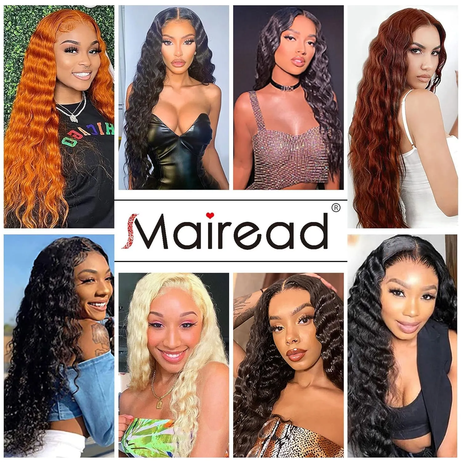 Mairead 28 Inch Long Curly Synthetic Lace Front Wig Orange Ginger Deep Wave Synthetic Wigs for Black Women 4'' Simulated Scalp Middle Part Natural Crimps Curls Curly Hair Replacement Wigs