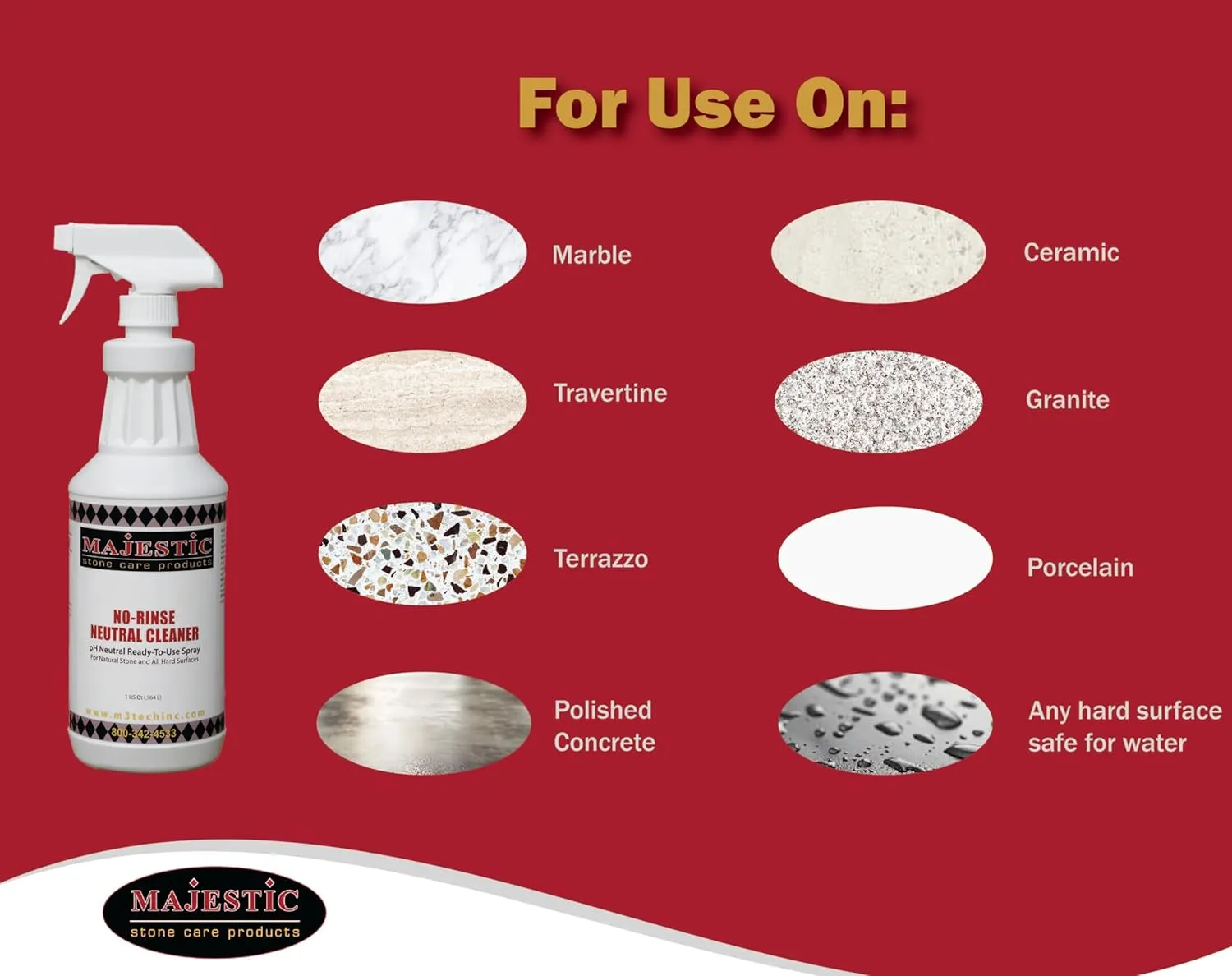 Majestic Stone Care Products Neutral Cleaner Ready-To-Use Spray Qt.