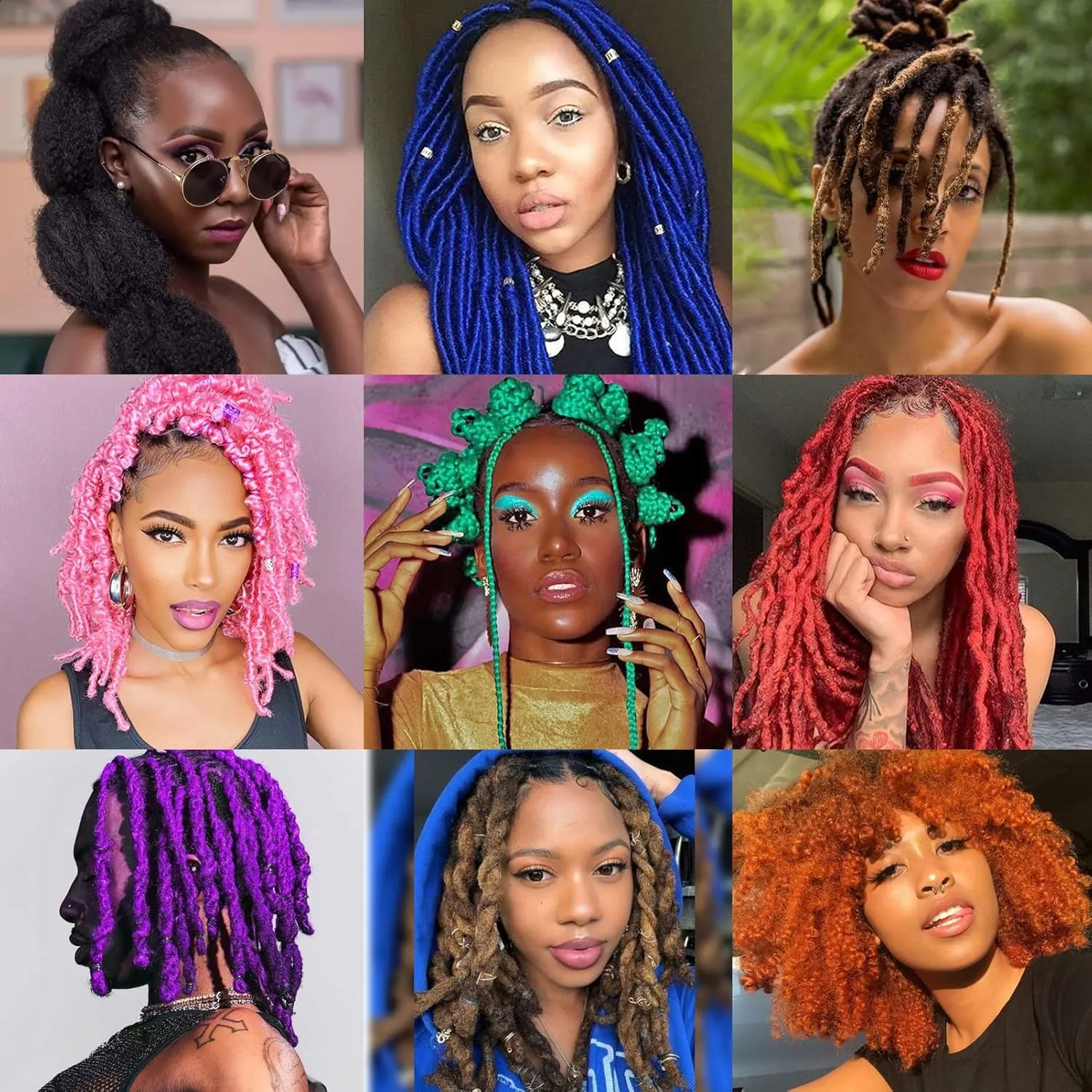 Marley Hair 10 Inch 7 Packs Red Marley Twist Braiding Hair for Soft Faux Locs Crochet Hair Pre Separated Springy Afro Twist Hair Cuban Twist Hair Pre Fluffed Spring Twist Hair Extensions (10",BUG)