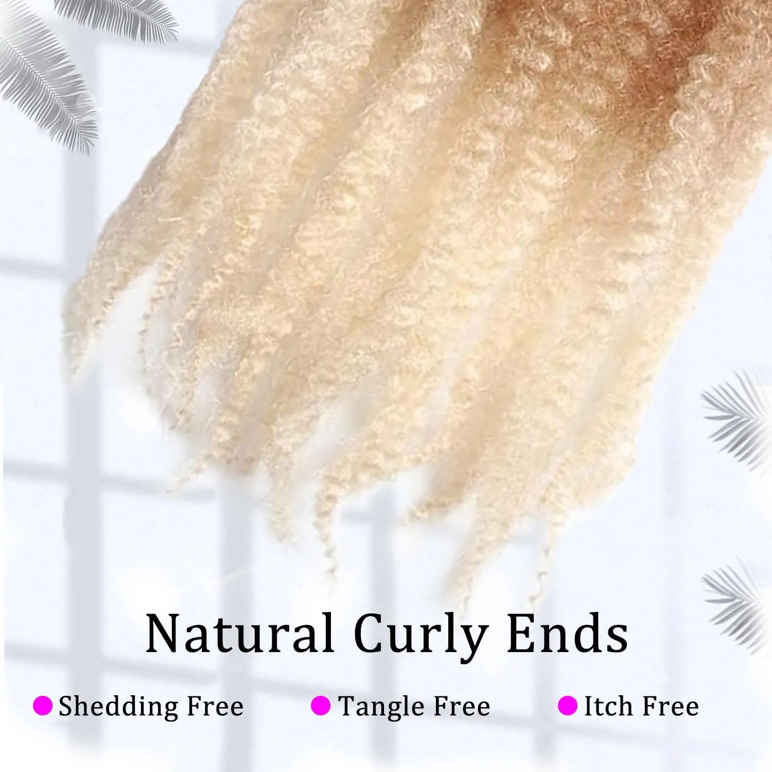 Marley Twist Braiding Hair 14 inch Afro Kinky Curly Crochet Braids 8 Packs Cuban Twist Crochet Braids Synthetic Low Maintenance Skin-Friendly Marley Hair Extensions(T27/613, Packs of 8)