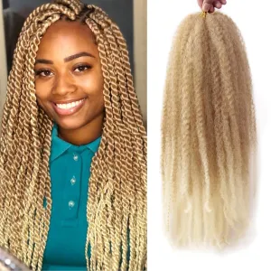 Marley Twist Braiding Hair 14 inch Afro Kinky Curly Crochet Braids 8 Packs Cuban Twist Crochet Braids Synthetic Low Maintenance Skin-Friendly Marley Hair Extensions(T27/613, Packs of 8)