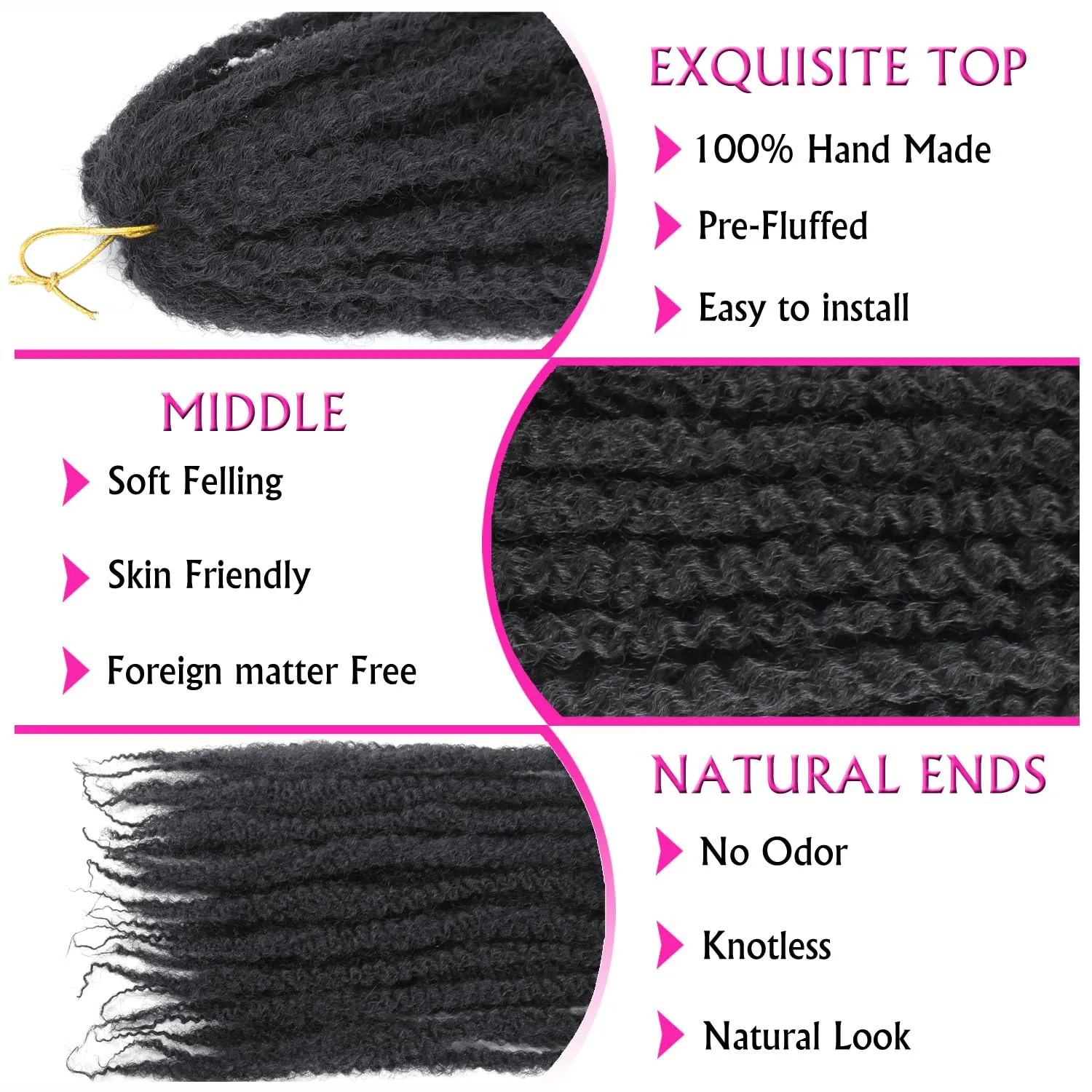 Marley Twist Braiding Hair 18 Inch Marley Hair 8 Packs Kinky Twist Hair Extensions for Afro Kinky Curly Braiding Soft and Natural Crochet Hair (18 Inch 8packs,#2)