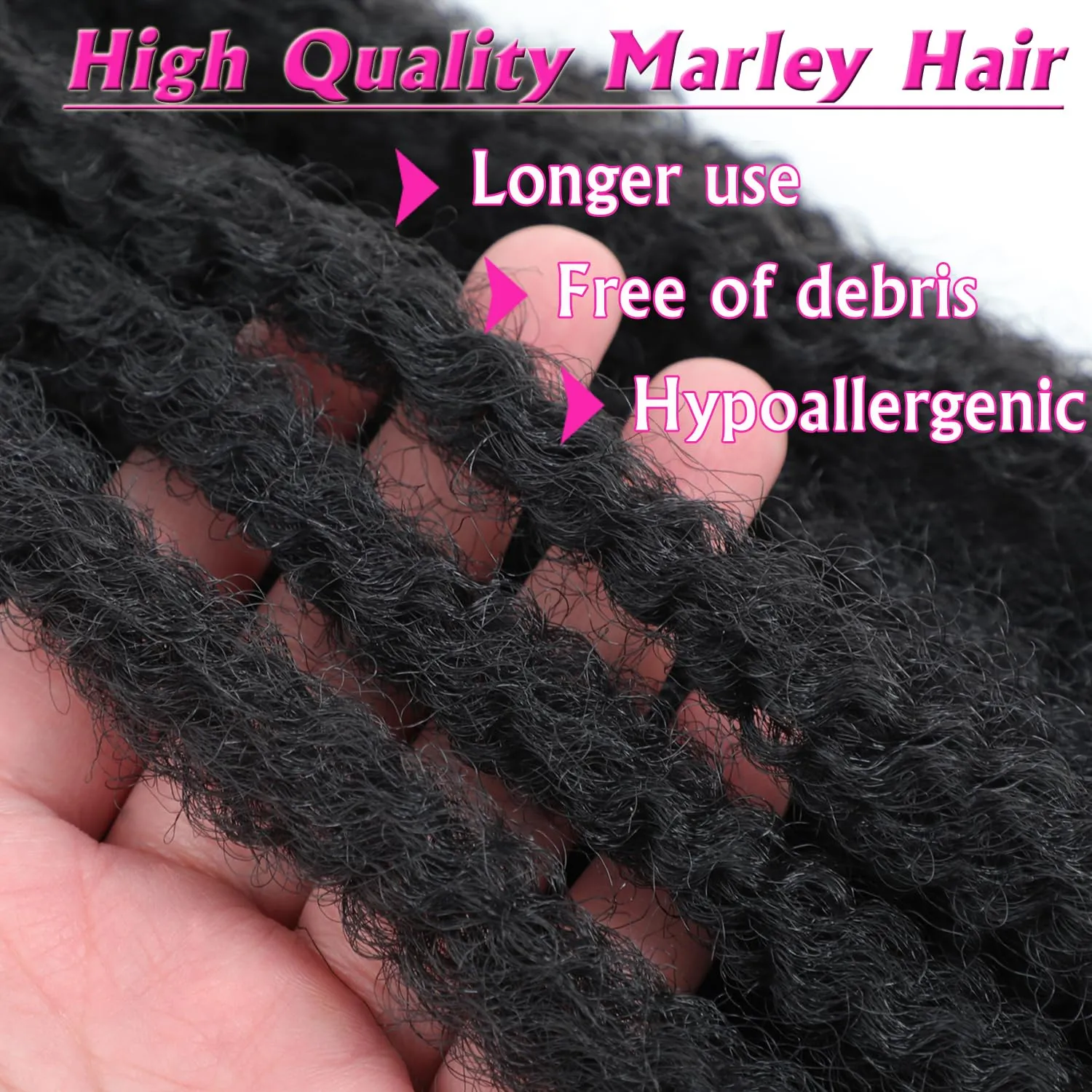 Marley Twist Braiding Hair 18 Inch Marley Hair 8 Packs Kinky Twist Hair Extensions for Afro Kinky Curly Braiding Soft and Natural Crochet Hair (18 Inch 8packs,#2)
