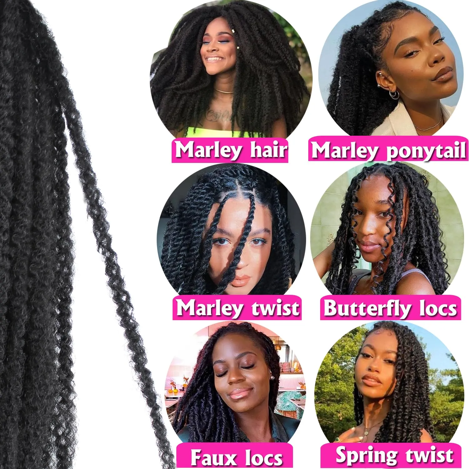 Marley Twist Braiding Hair 18 Inch Marley Hair 8 Packs Kinky Twist Hair Extensions for Afro Kinky Curly Braiding Soft and Natural Crochet Hair (18 Inch 8packs,#2)