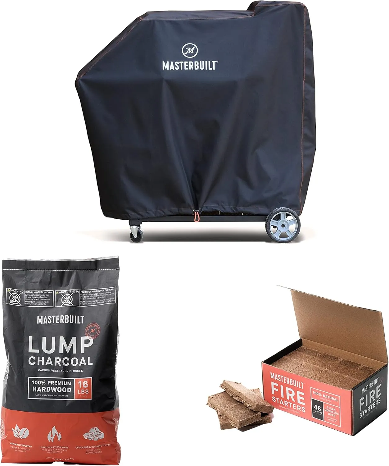 Masterbuilt Gravity Series 560 Digital Charcoal Grill Cover   Lump Charcoal   Fire Starters Bundle