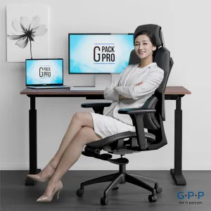 Mesh Office Chair – Ergonomic Office Chair with 4-Level Adjustable Lumbar Support, Headrest, 3D Armrest & Footrest – Holds Up to 290lbs (G-Hawk-Pro -1)