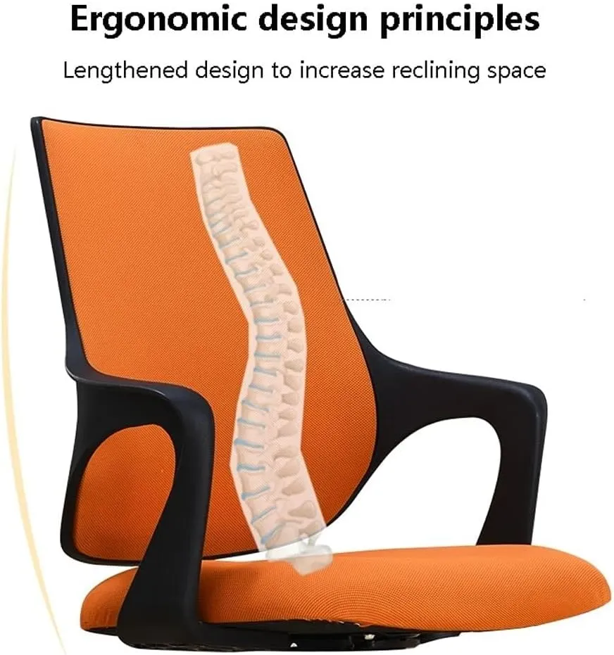 Mesh Office Chair with Pulley Bracket,Ergonomic High-Back Adjustable Desk Chair with armrests, for Office, Dormitory, Home Gift (Color : Yellow Black, White Blue)(White Black)